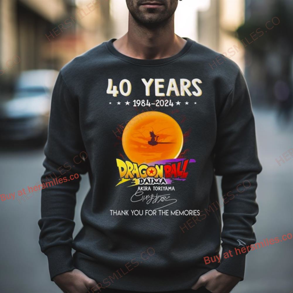 40 Years 1984 – 2024 Dragon Ball Daima Akira Toriyama Signature Thank You For The Memories Signature Shirt