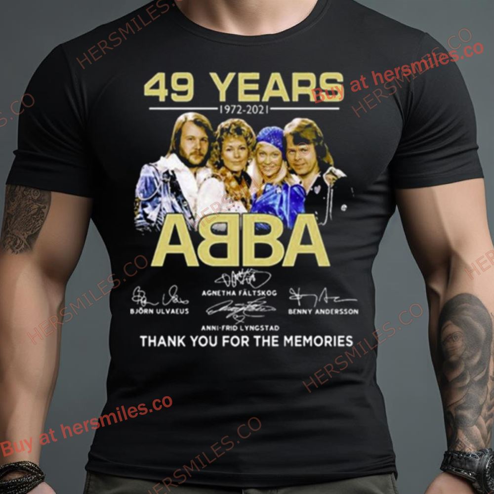49 Years Abba Signatures Thanks You For The Memories Shirt