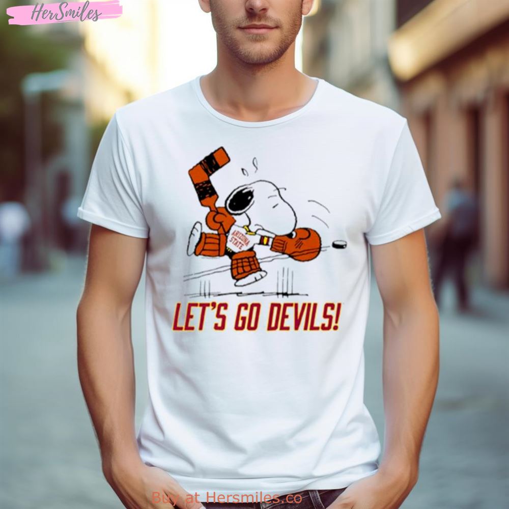 Arizona State University Peanuts Let’S Go Devils Shirt