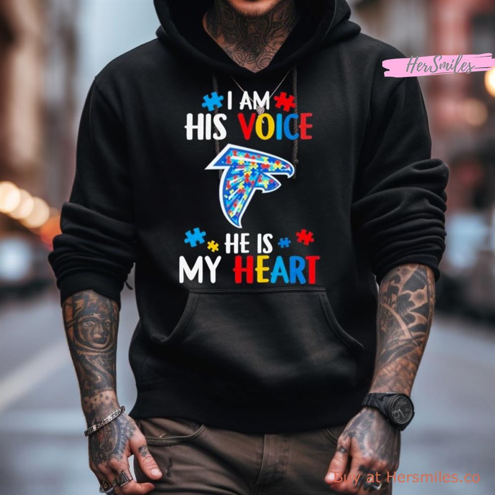 Atlanta Falcons Autism Awareness I Am His Voice He Is My Heart 2023 Shirt Atlanta Falcons Autism Awareness I Am His Voice He Is My Heart 2023 Shirt