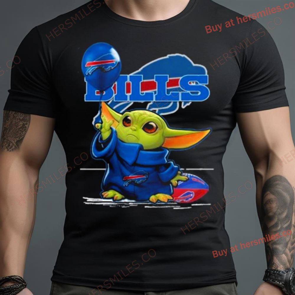 Baby Yoda Balloon Buffalo Bills Logo 2023 Shirt