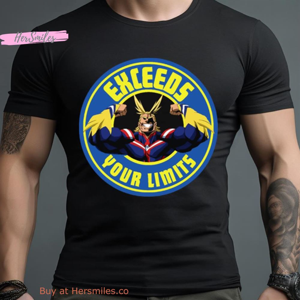 Boku No Hero Academia All Might Exceeds Your Limits Starbucks Logo Shirt