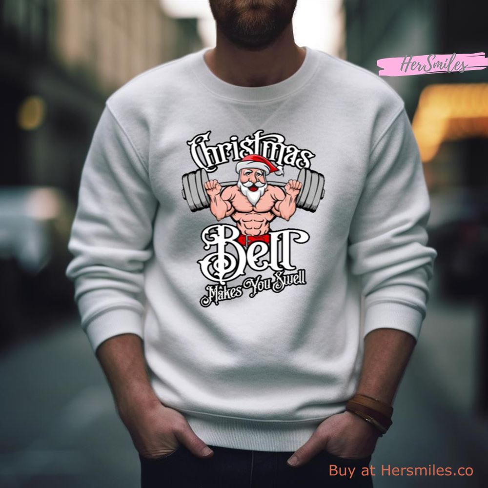 Christmas Barbell Squat Santa Funny Gym Quote Shirt