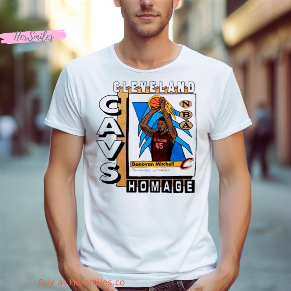 Cleveland Cavaliers Trading Card Donovan Mitchell Homage Retro Shirt