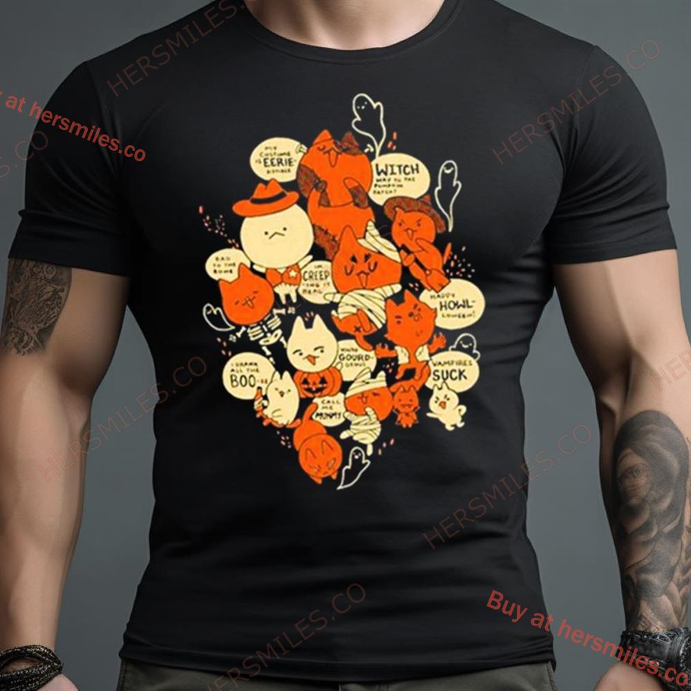 Cubeudesigns Halloween Cats Shirt