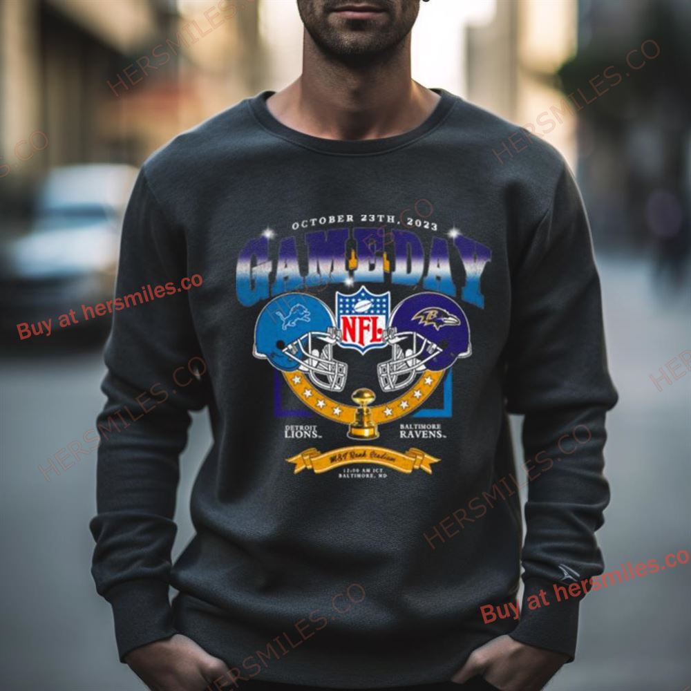 Detroit Lions Vs Baltimore Ravens 2023 Nfl Season Gameday Shirt