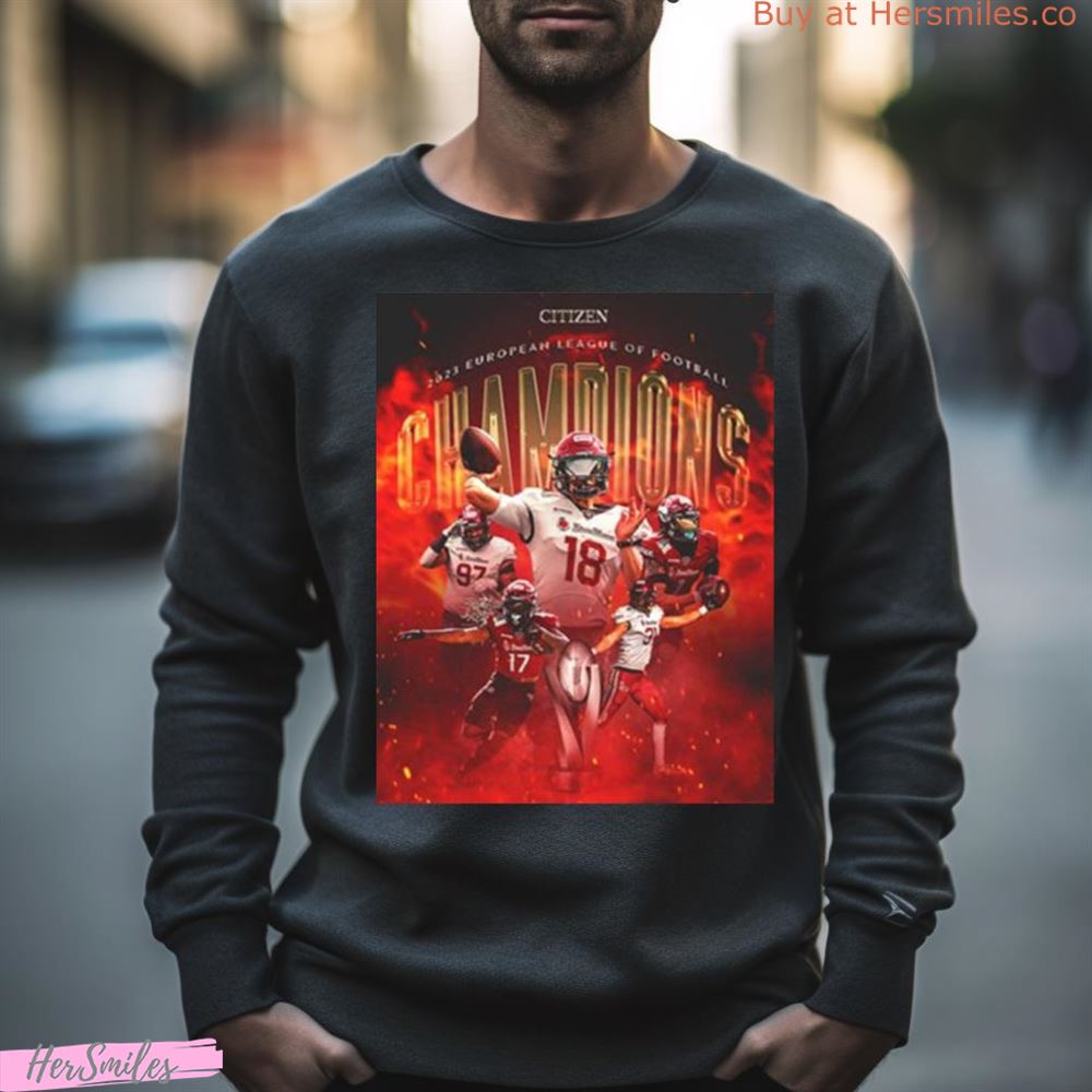 European League Football Rhein Fire 2023 Elf Champions Poster Shirt
