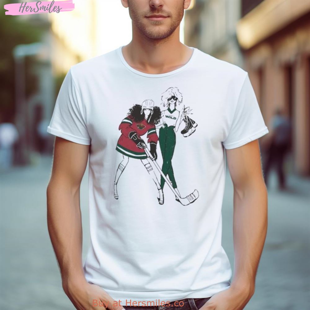 G Iii 4Her By Carl Banks White Minnesota Wild Hockey Girls Fitted Shirt