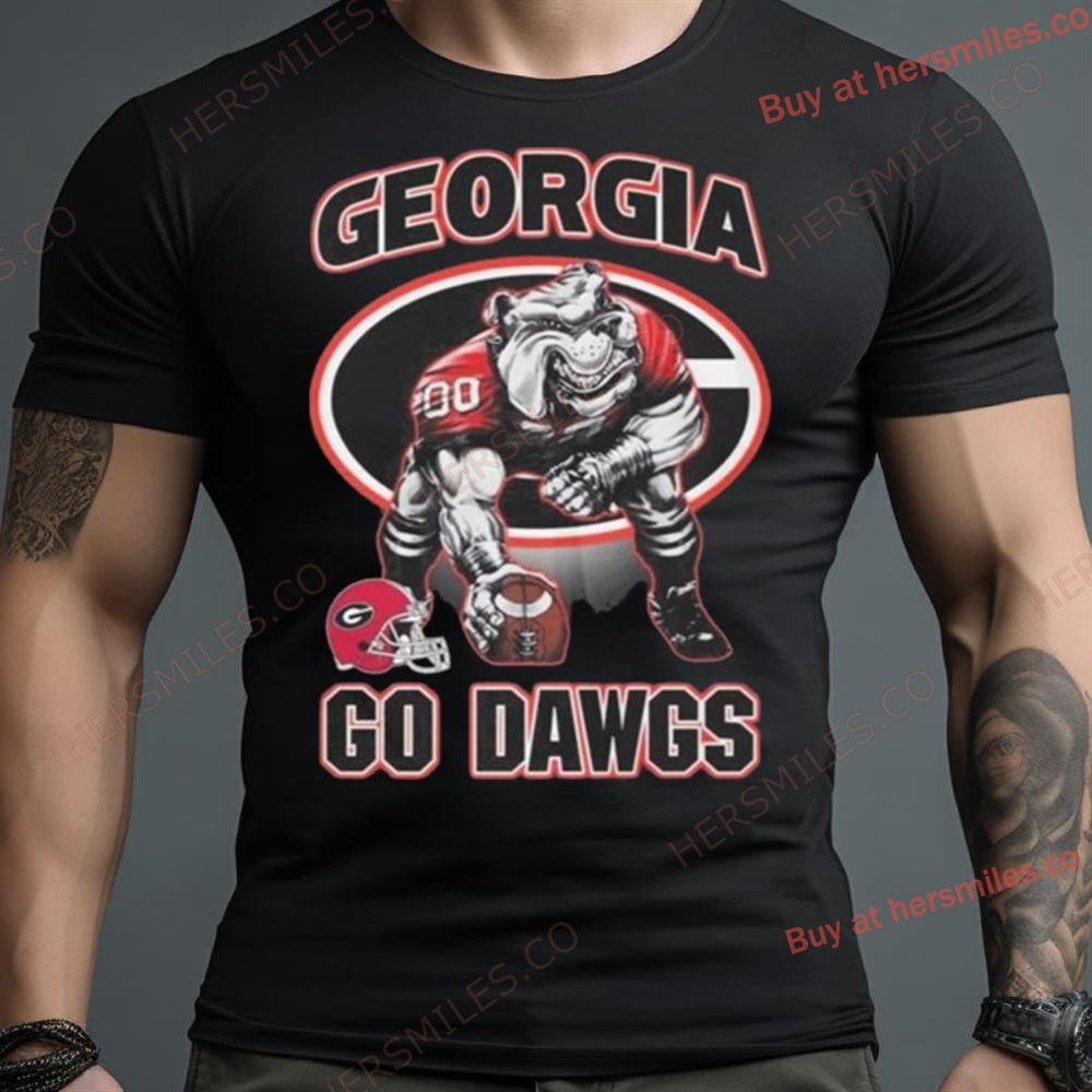Georgia Bulldogs Red Airbrush Go Dawgs Mascot Shirt
