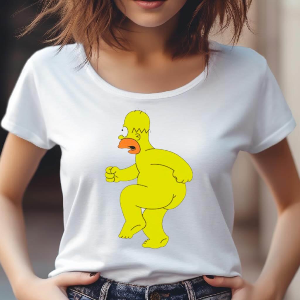 Homer Simpson Nude Funny Cartoon Shirt Homer Simpson Nude Funny Cartoon Shirt