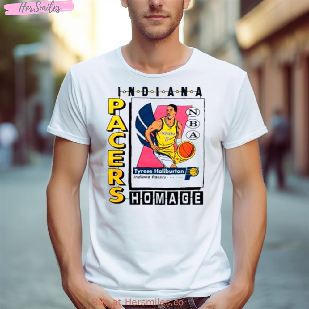 Indiana Pacers Trading Card Tyrese Haliburton Nba Player Shirt