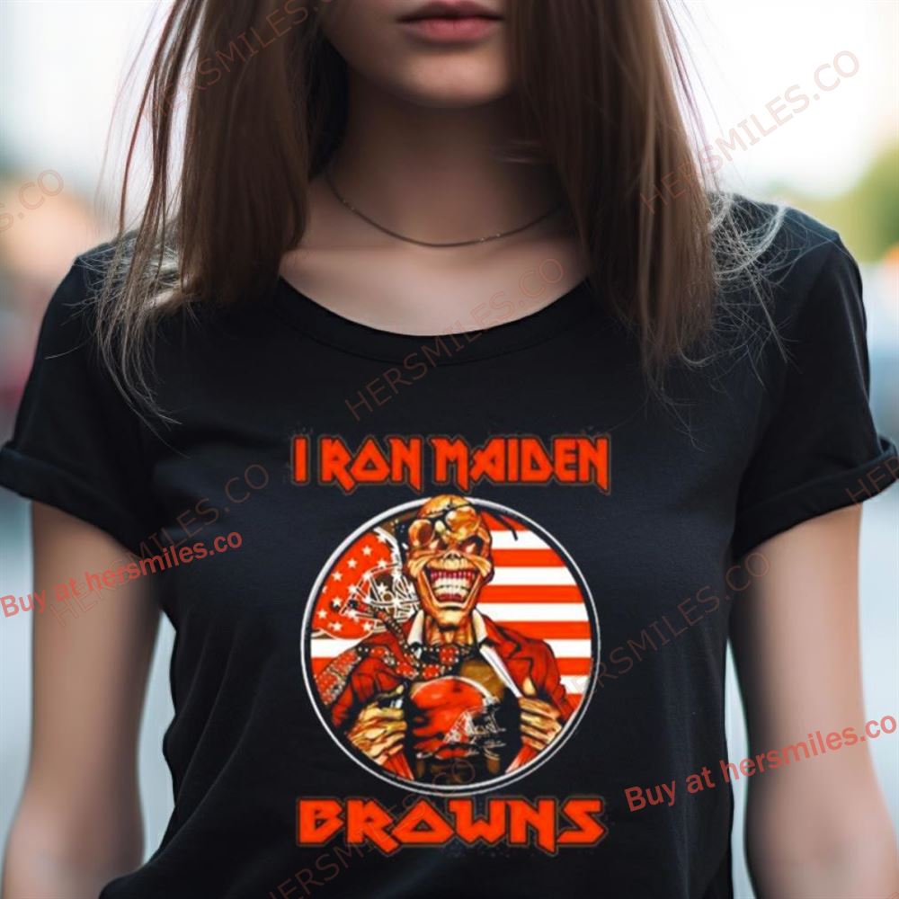 Iron Maiden Cleveland Browns Usa Flag Shirt Iron Maiden Cleveland Browns Usa Flag Shirt
