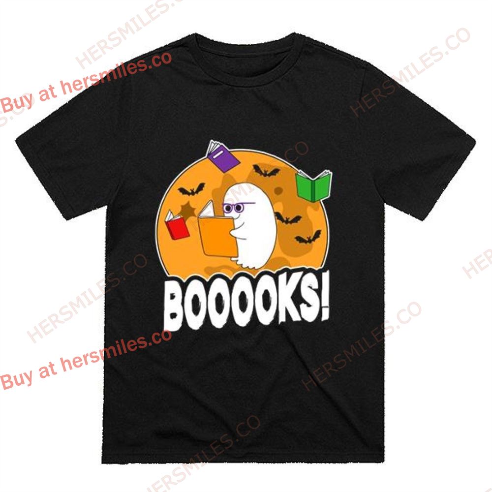 Librarian Halloween Shirt Funny Ghost Reading Books Cute Halloween T-shirt