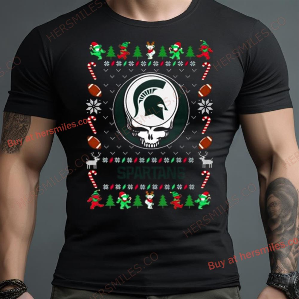 Michigan State Spartans Grateful Dead Ugly Christmas Sweatshirt
