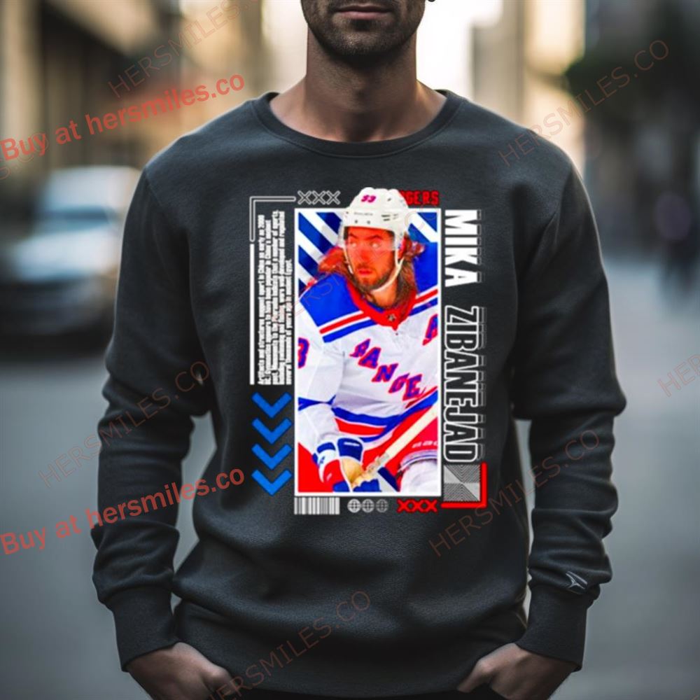 Mika Zibanejad Hockey Paper Poster Rangers Shirt