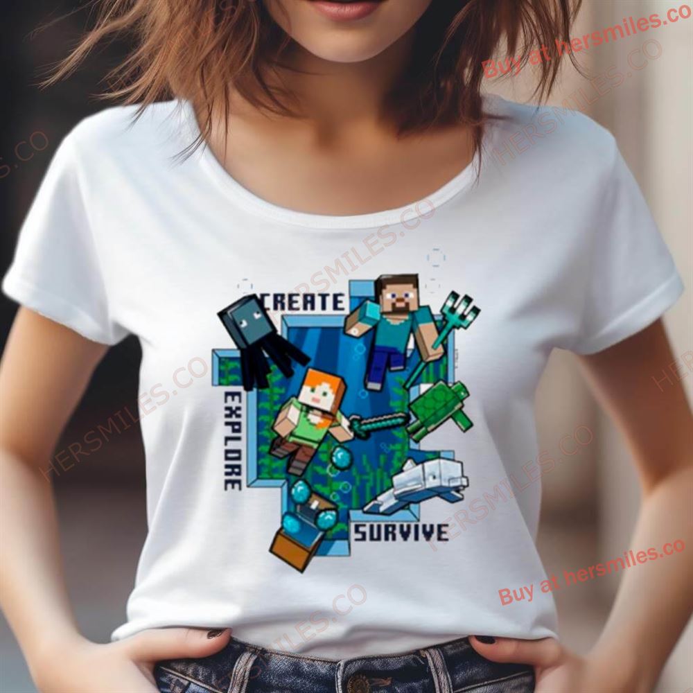 Minecraft Create Explore Survive Shirt Minecraft Create Explore Survive Shirt