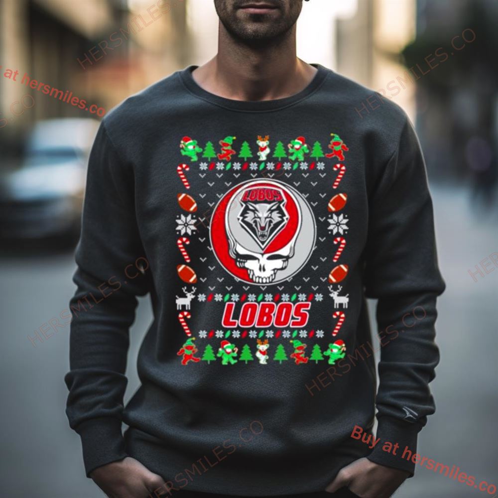 New Mexico Lobos Grateful Dead Ugly Christmas Sweatshirt