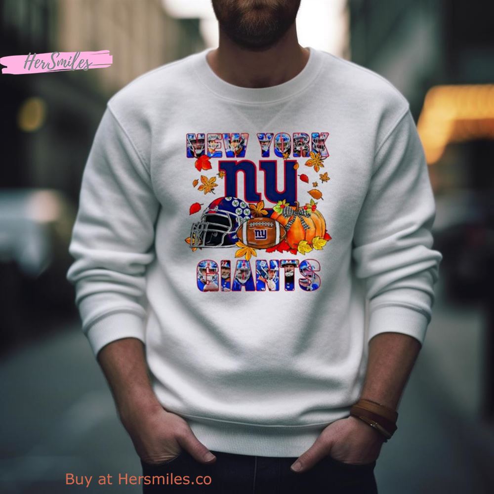 New York Giants Fall Helmet Pumpkin Shirt