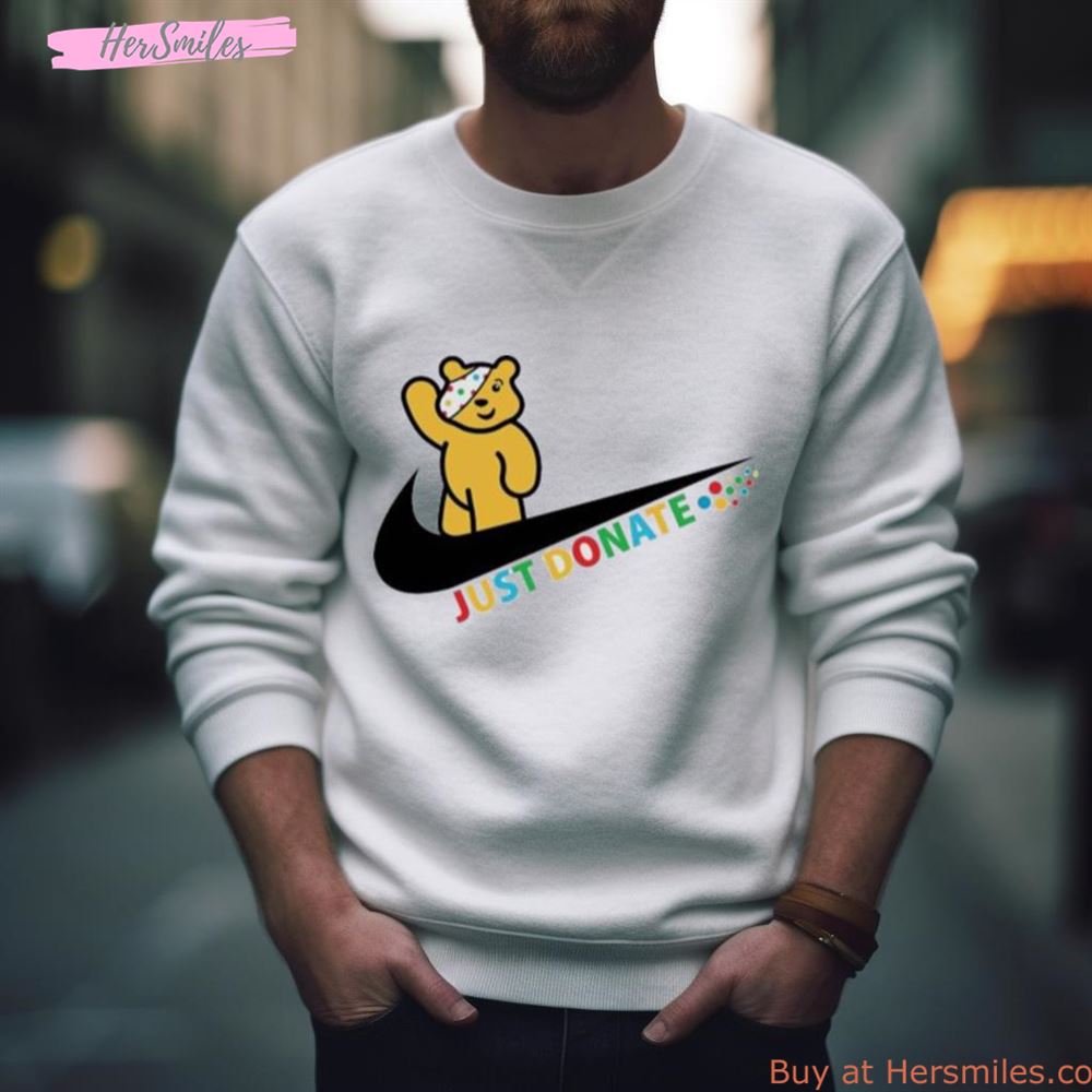 Nike Just Donate Spotty Pudsey Bear Children In Need Fundraising Pudsey Bear Shirt