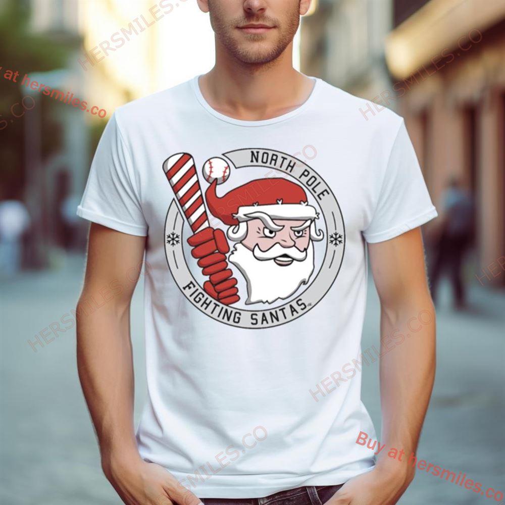 North Pole Fighting Santas Christmas Baseball Team Shirt