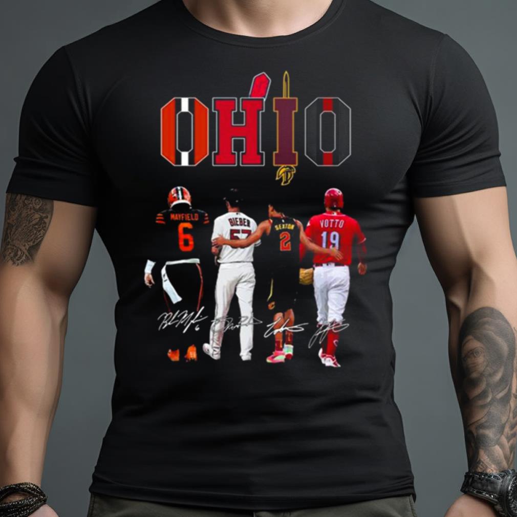 Ohio Sport Cleveland Browns Cincinnati Reds Cincinnati Bengals Cleveland Cavaliers Signatures 2023 Shirt