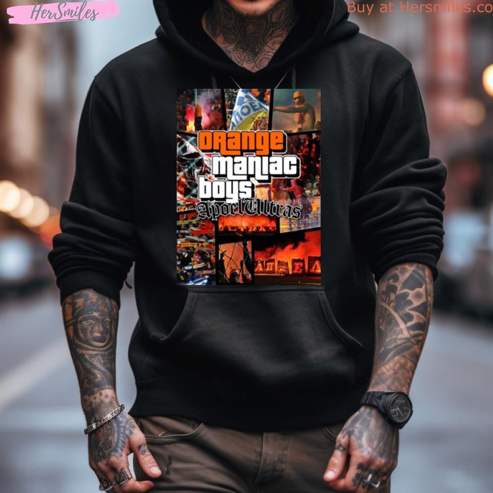 Orange Maniac Boys Apoel Ultras Shirt Orange Maniac Boys Apoel Ultras Shirt
