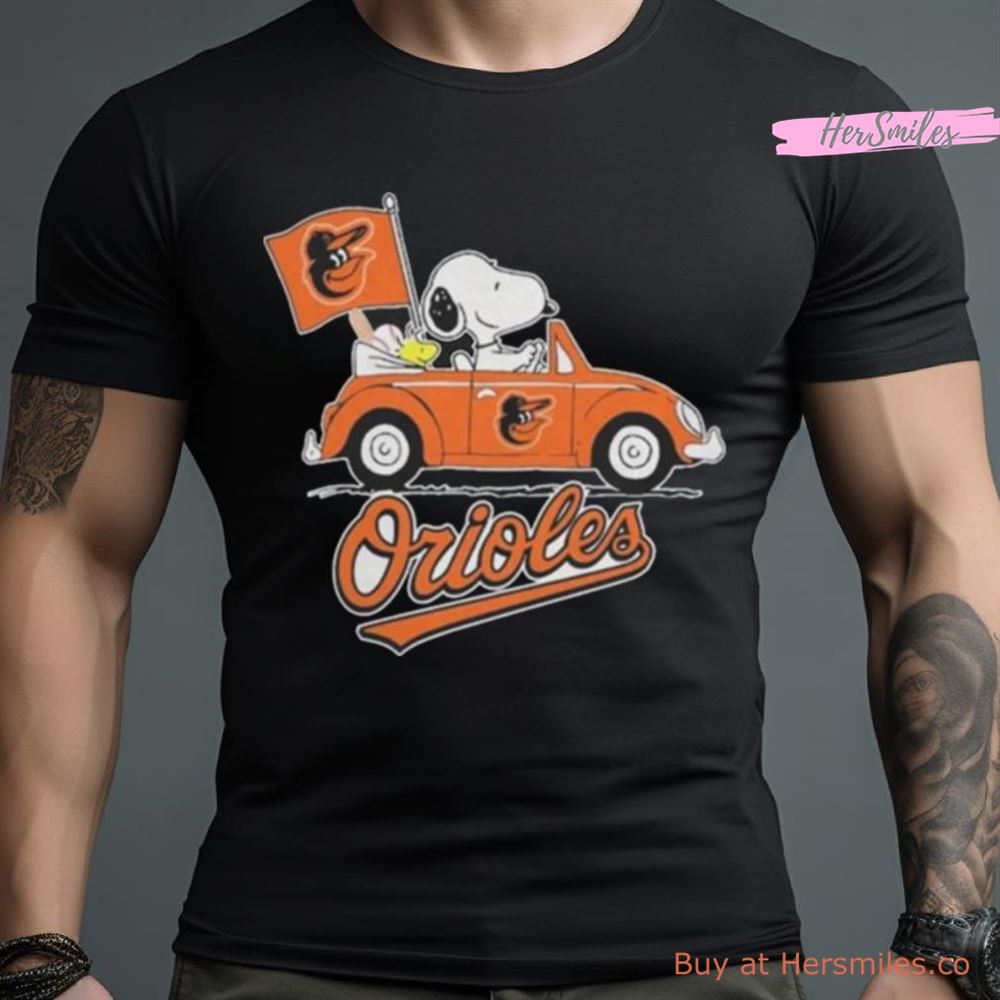 Peanuts Snoopy And Woodstock Baltimore Orioles On Car