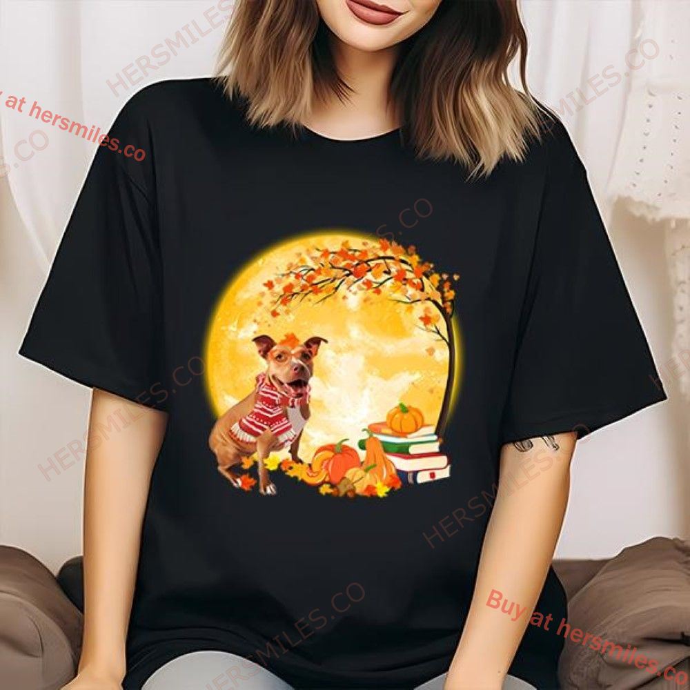 Pitbull Autumn Fall Pumpkin Truck Mappe Thanksgiving Shirt