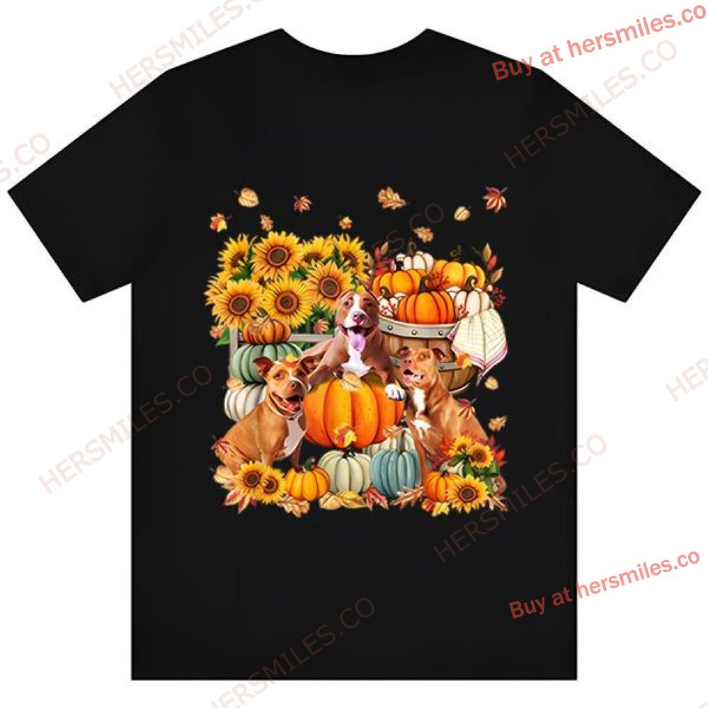 Pitbull Pumpkin Truck Mappe Thanksgiving T-Shirt