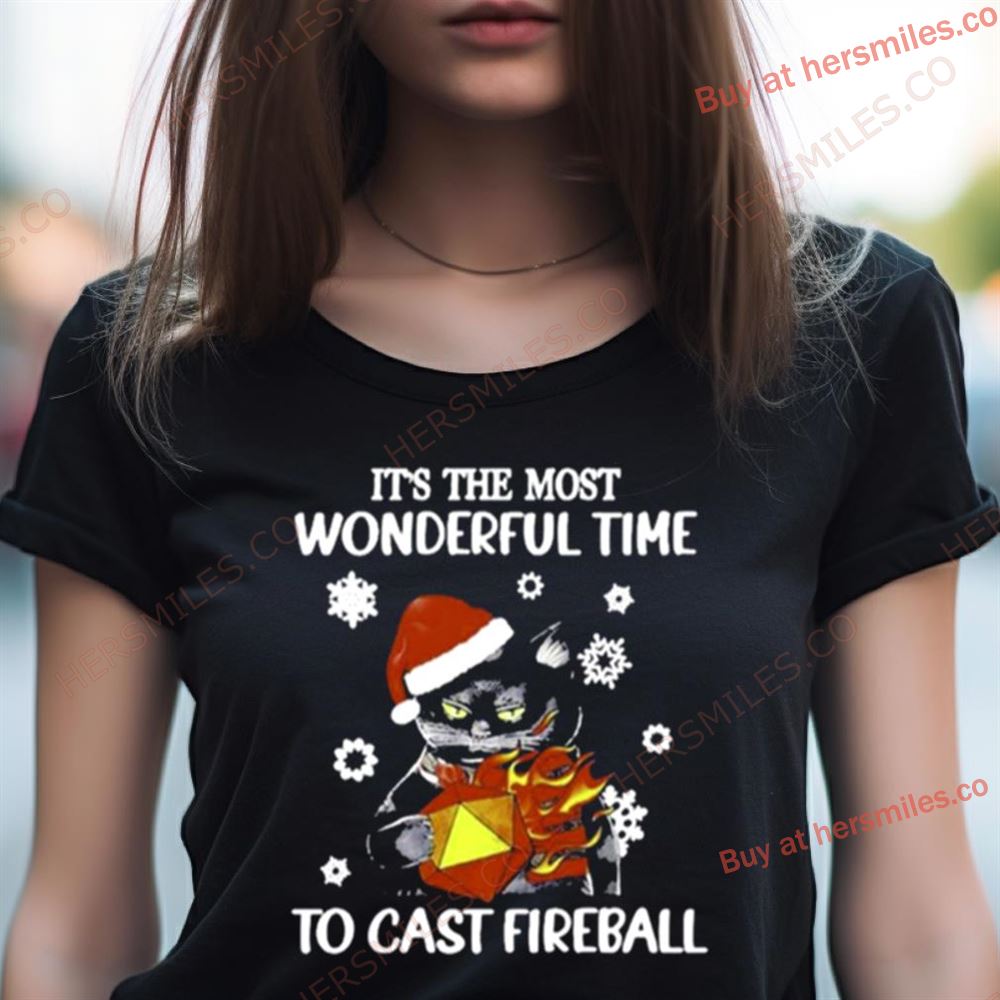 Santa Black Cat It’S The Most Wonderful Time To Cast Fireball Christmas Shirt Santa Black Cat It’S The Most Wonderful Time To Cast Fireball Christmas Shirt