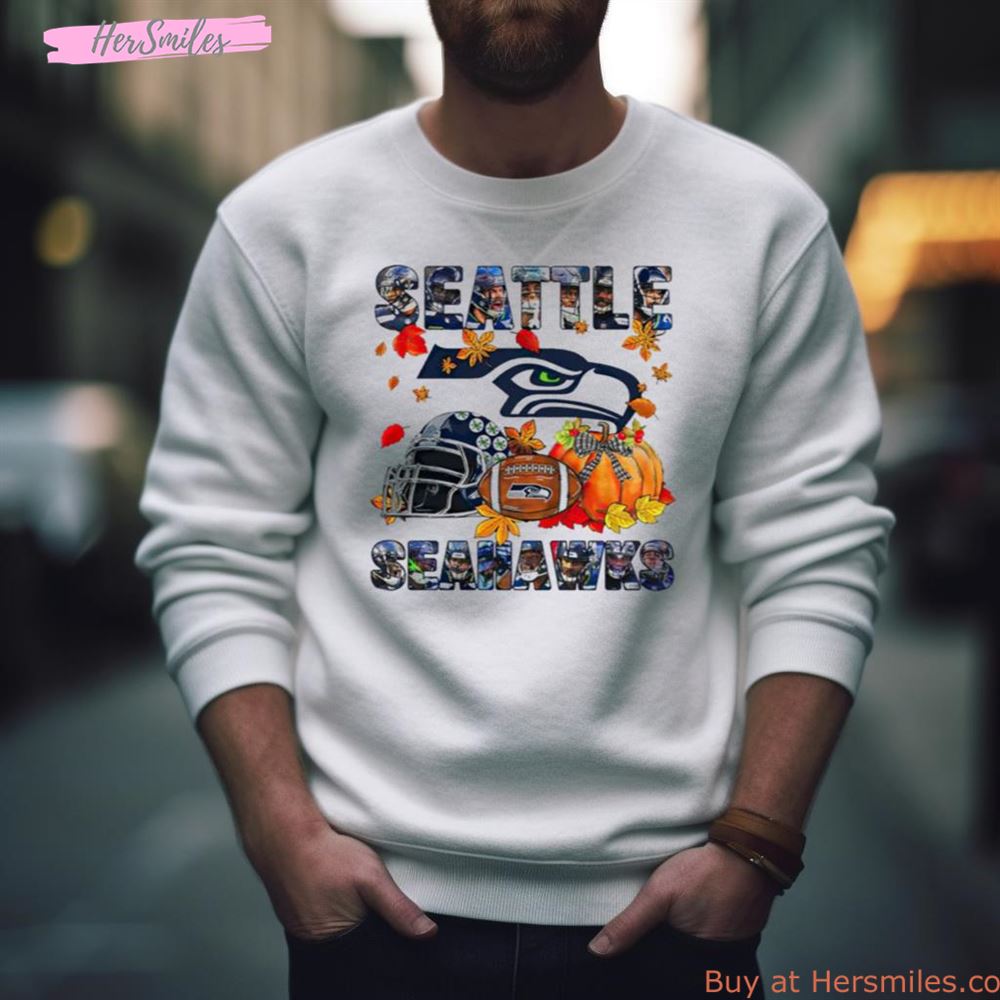 Seattle Seahawks Fall Helmet Pumpkin Shirt