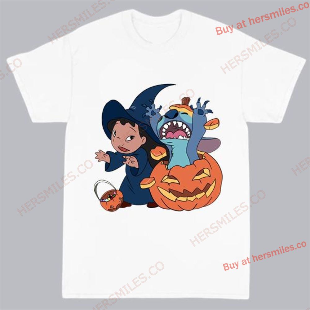 Stitch Halloween Shirt Pumpkin Stitch Surprise T-shirt