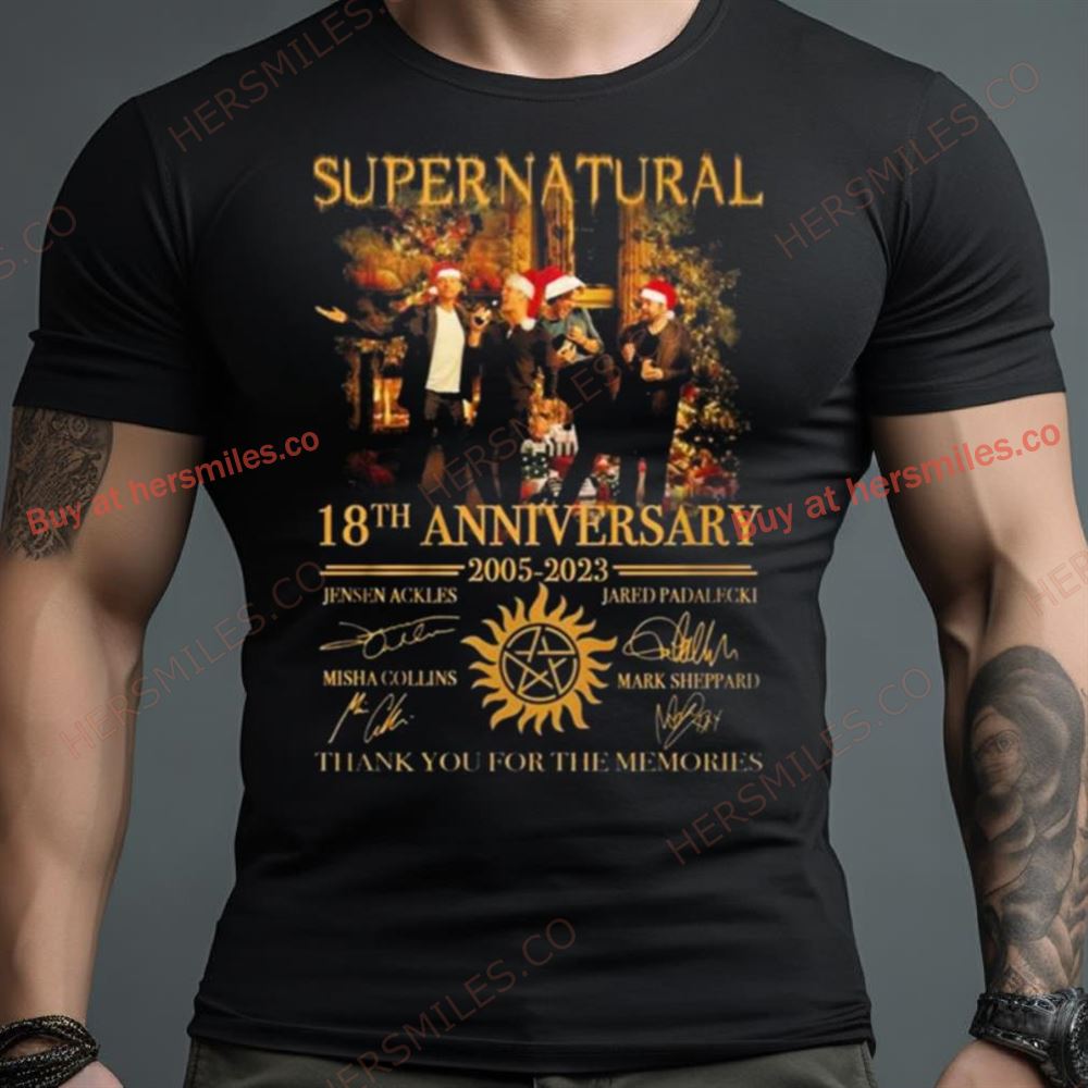 Supernatural Christmas 18Th Anniversary 2005 2023 Thank You For The Memories Signature Shirt