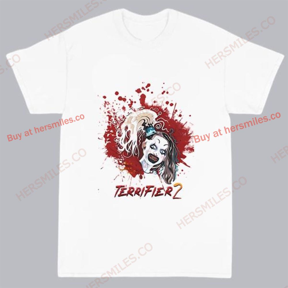 Terrifier 2 Little Pale Girl Art The Clown Horror Movie T-shirt