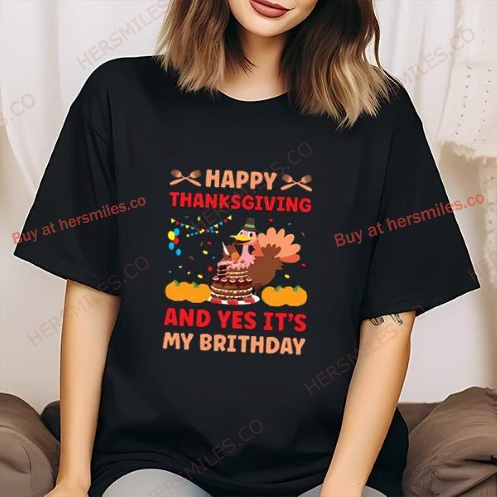 Thanksgiving Birthday Turkey T-Shirt