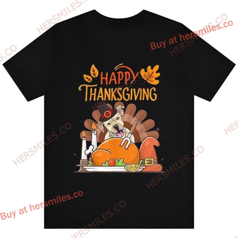 Thanksgiving Funny Pitbull Dog Lovers Gift T-Shirt