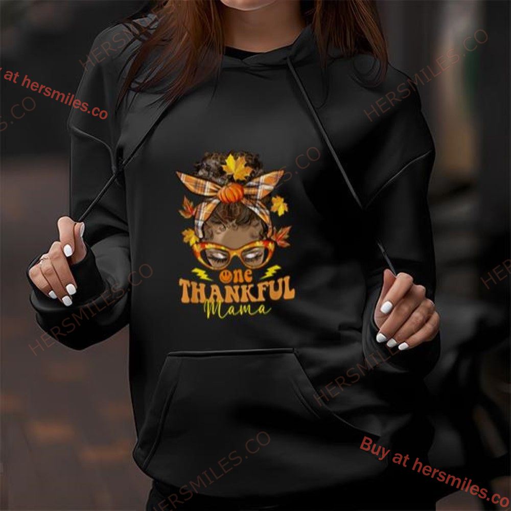 Thanksgiving Hippie Messy Bun Pumpkin Fall One Thankful Mom T-Shirt Thanksgiving Hippie Messy Bun Pumpkin Fall One Thankful Mom T-Shirt