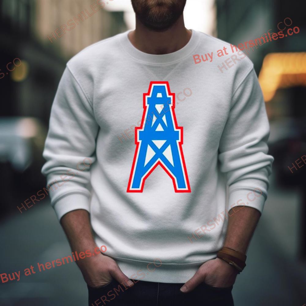 Ariel Epstein Wearing Luv Ya Blue Houston Oilers Franklin Logo Shirt
