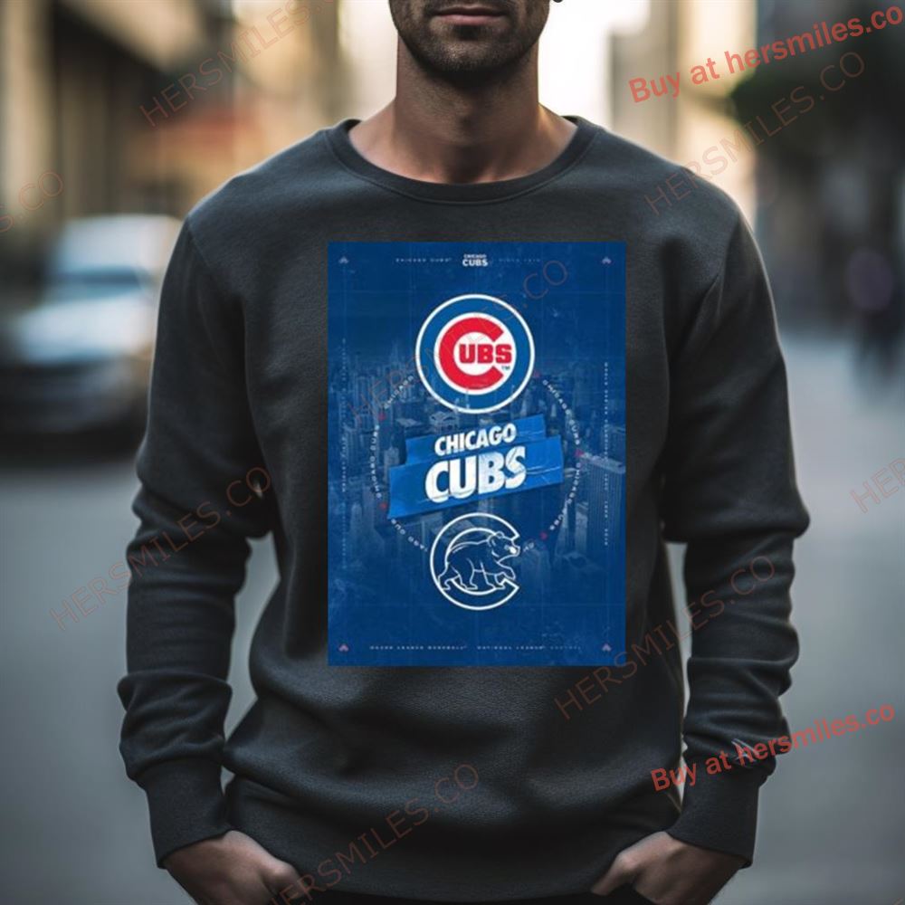 Chicago Cubs City Skyline Poster Shirt