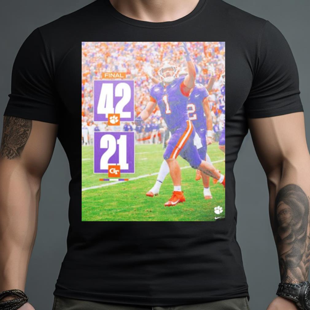 Clemson Tigers Win 42 21 Georgia Tech Football 2023 Final Score Shirt (1)