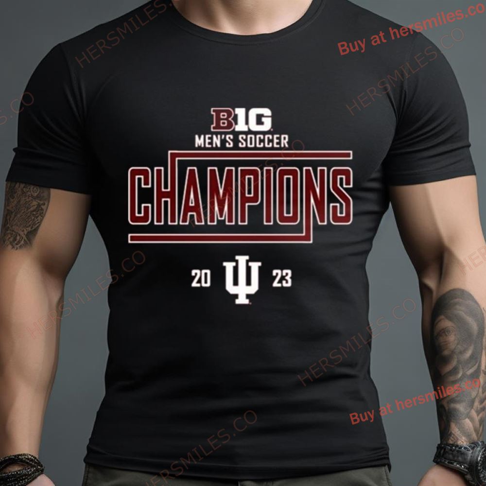 Crimson Indiana Hoosiers 2023 Big Ten Men’S Soccer Regular Season Champions Locker Room Shirt