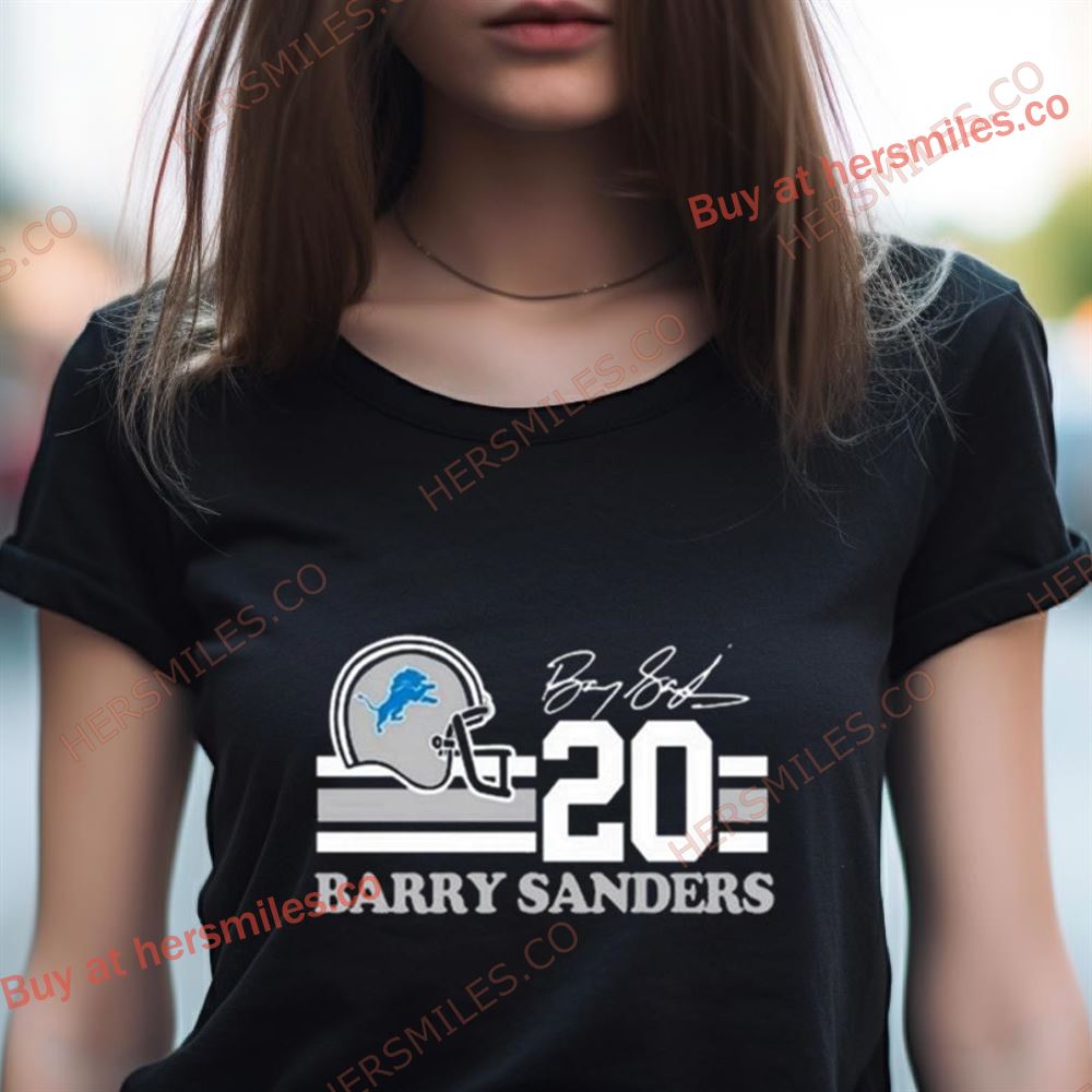 Detroit Lions Barry Sanders 20 Signature Shirt Detroit Lions Barry Sanders 20 Signature Shirt