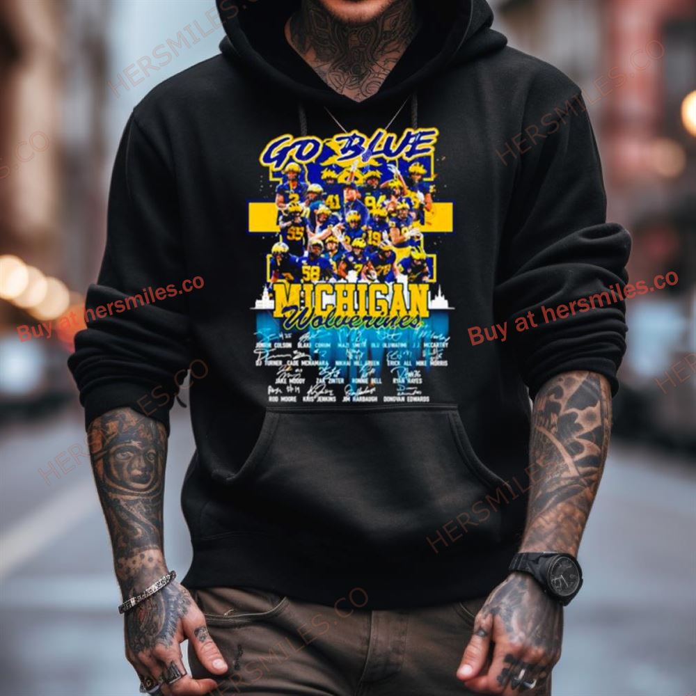 Go Blue Michigan Wolverines Signatures Shirt Go Blue Michigan Wolverines Signatures Shirt