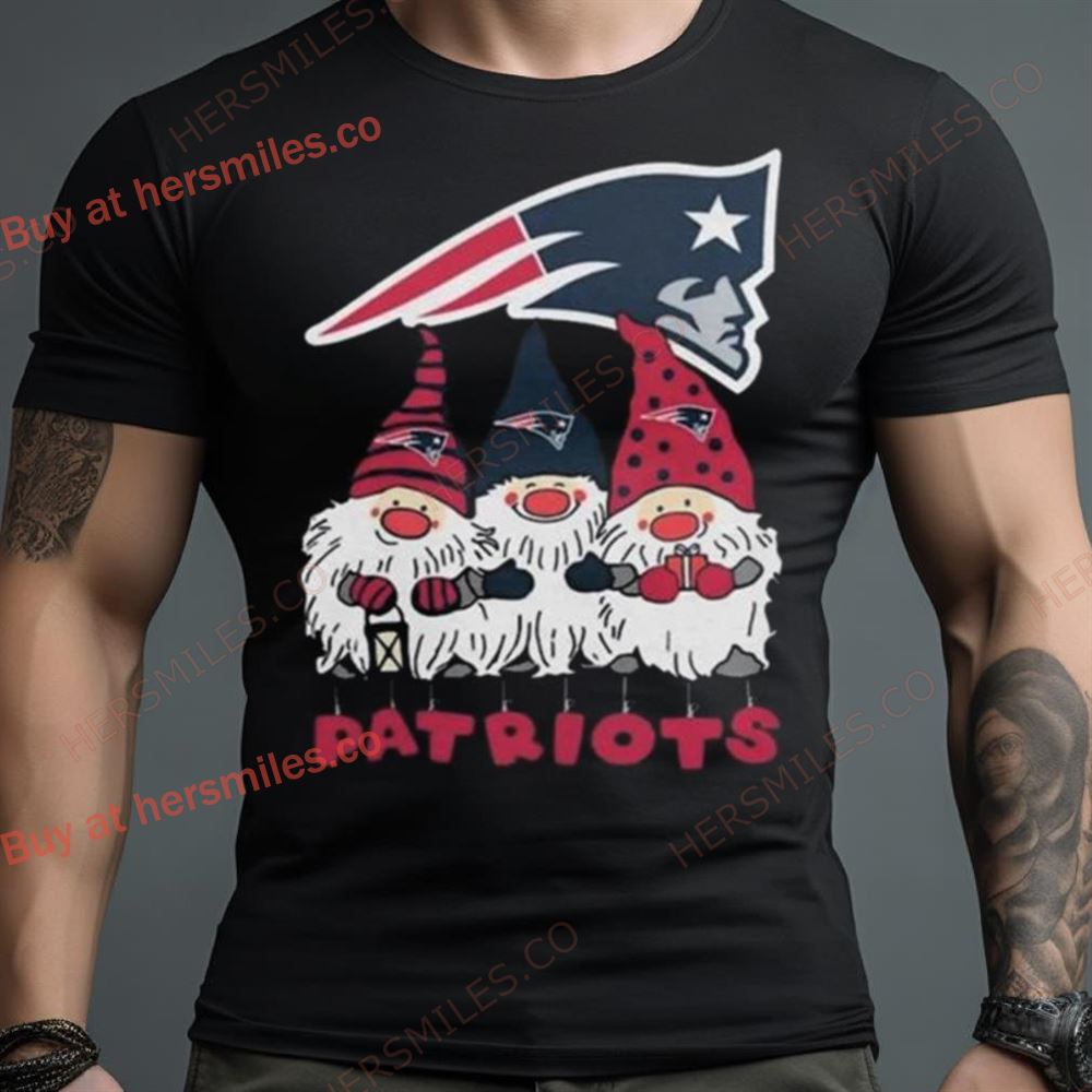 Happy Merry Christmas The Gnomes New England Patriots Logo Shirt