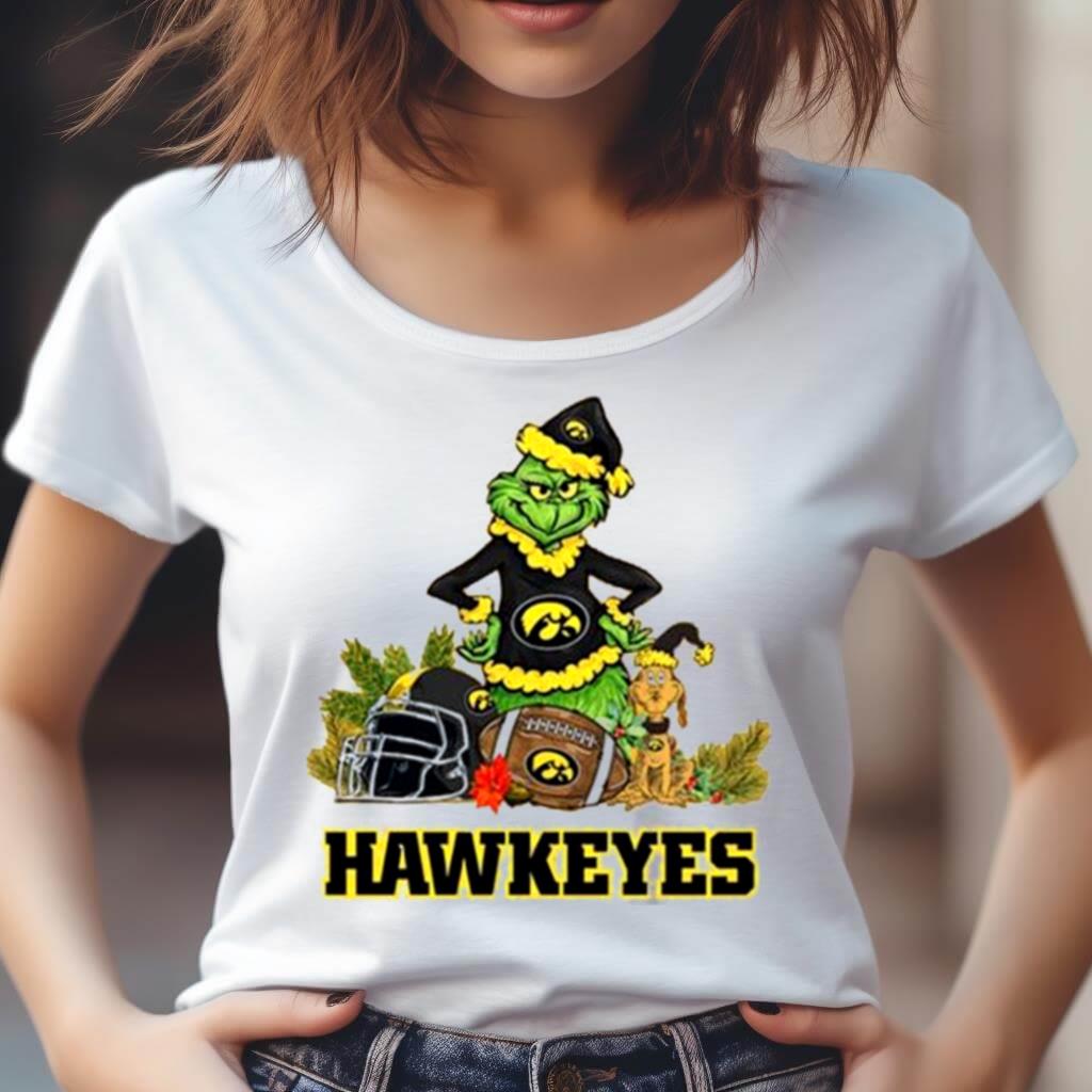 Iowa Hawkeyes Santa Grinch And Dog Merry Christmas Shirt Iowa Hawkeyes Santa Grinch And Dog Merry Christmas Shirt