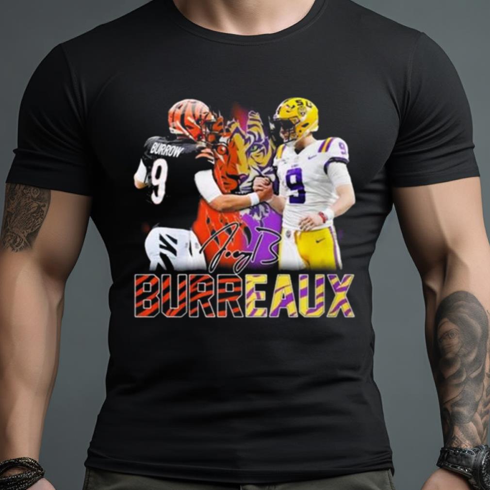 Joe Burrow Burreaux Cincinnati Bengals And Lsu Tigers Signature Shirt