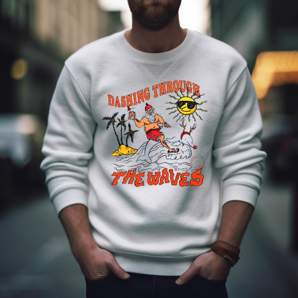 Miami Dolphins Santa Claus Dashing Through The Waves Christmas Shirt