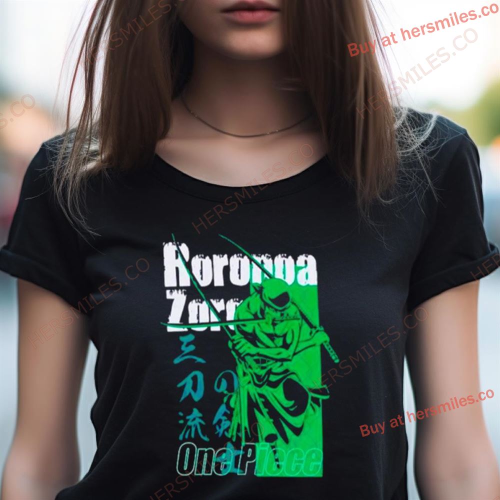 One Piece Zoro Tonal Name Double Sided Shirt One Piece Zoro Tonal Name Double Sided Shirt