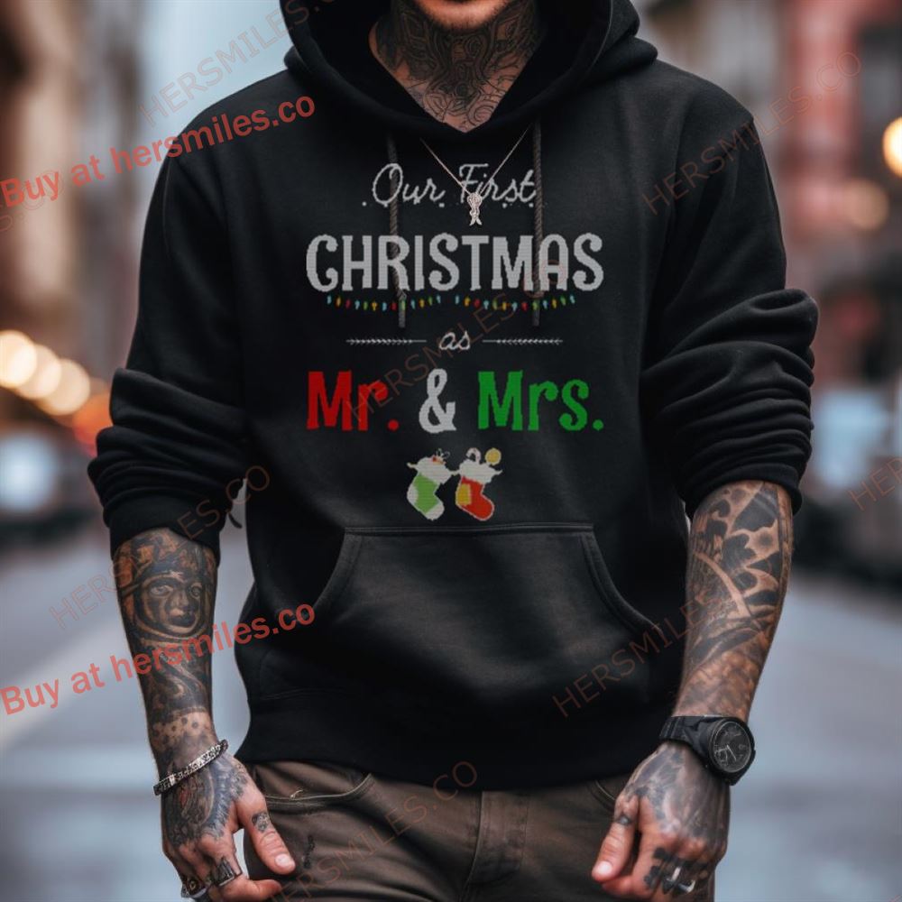 Our First Christmas As Mr And Mrs Knitted Couples Shirt Our First Christmas As Mr And Mrs Knitted Couples Shirt