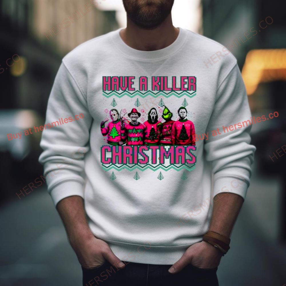 Pink Horror Have A Killer Ugly Christmas Shirt
